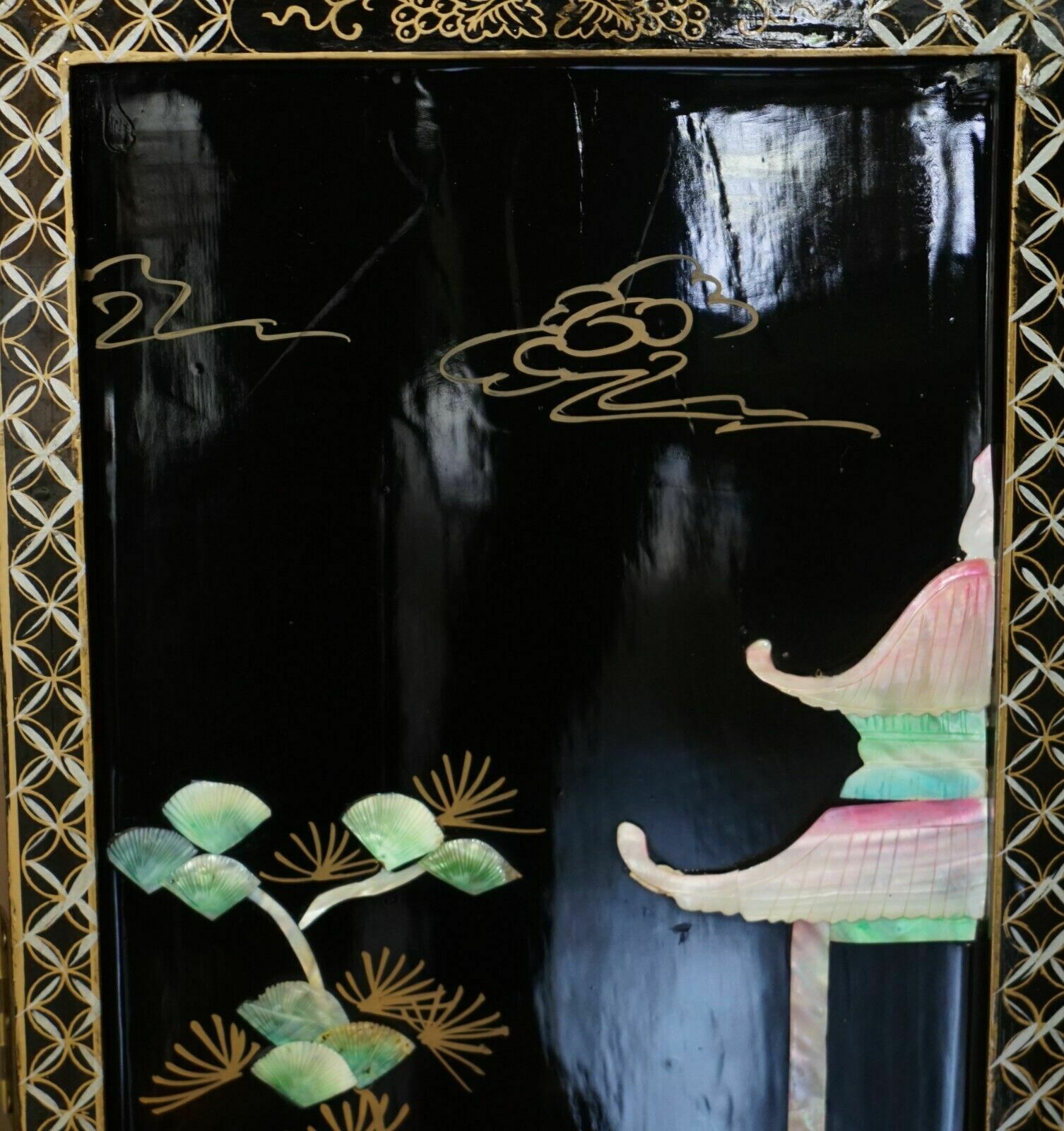 Home Decor Rare & Collectable Antique Chinese Export Soapstone Folding Screen Room Divider photo