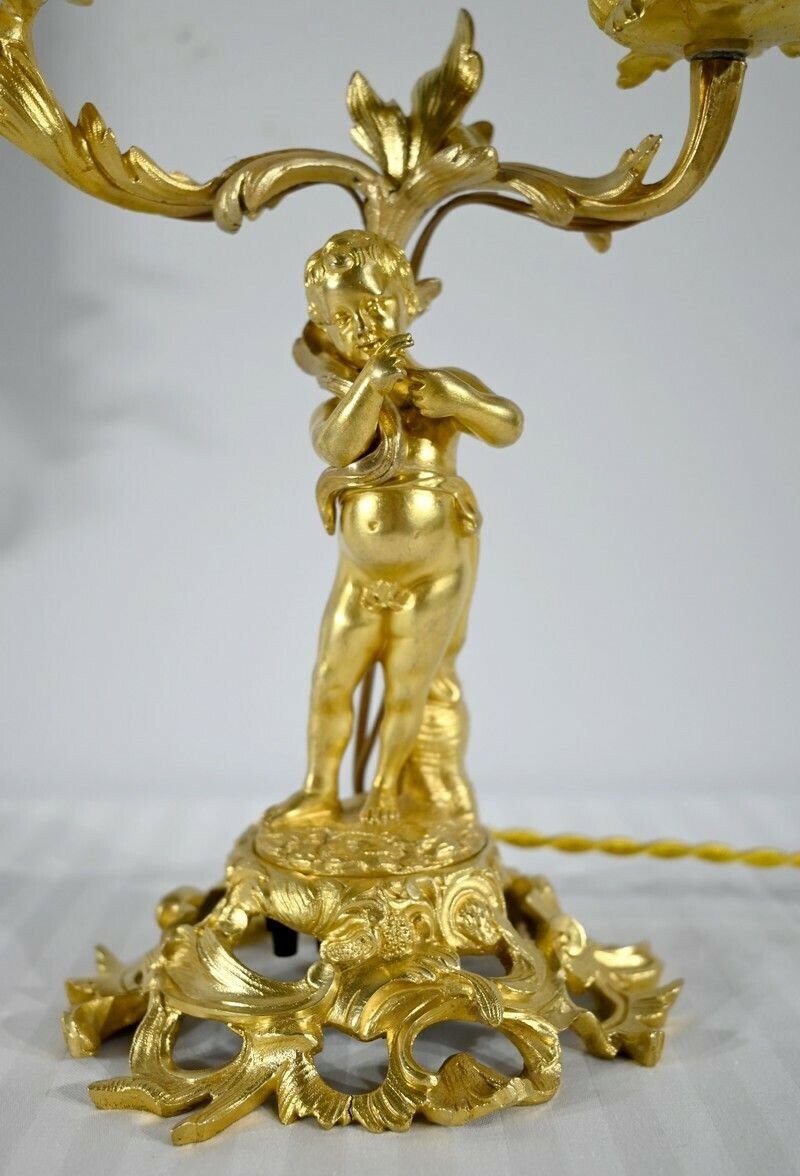 photo vintage Pair Of Gilt Bronze Candlesticks   Late 19th Century