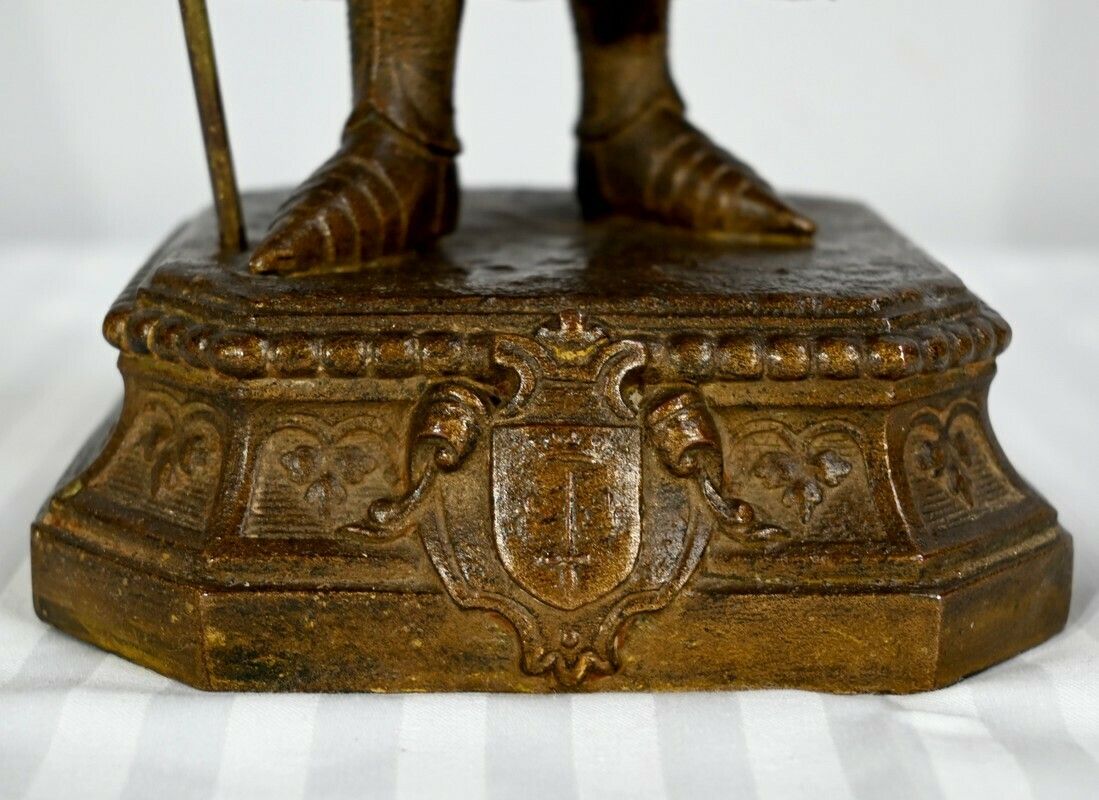 Art Spelter Of Joan Of Arc Victorious, Signed A. Foulon   Late 19th Centur photo