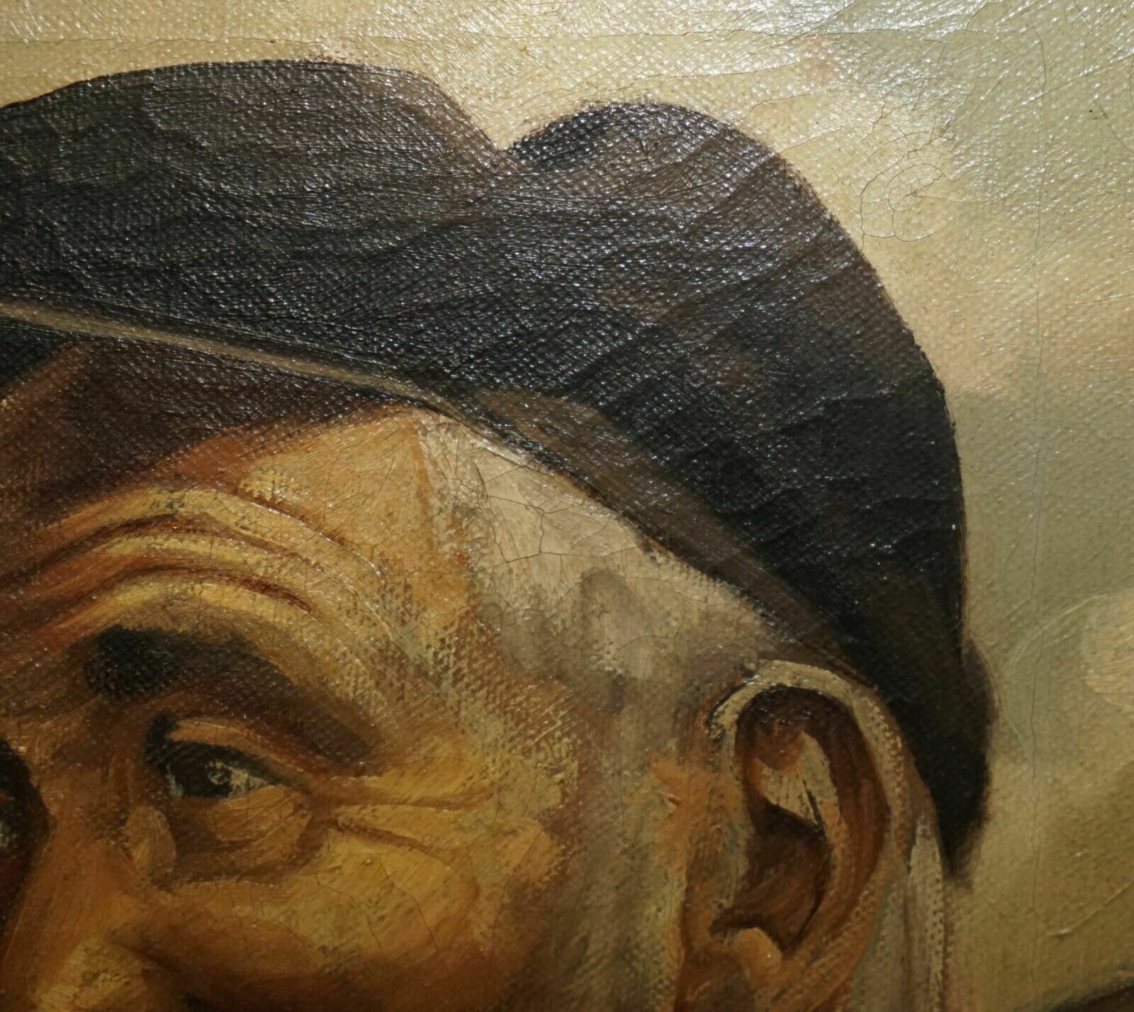 photo vinterior Jma Kensinck Signed Dutch Oil On Canvas Painting Of Old Man Smoking A Pipe