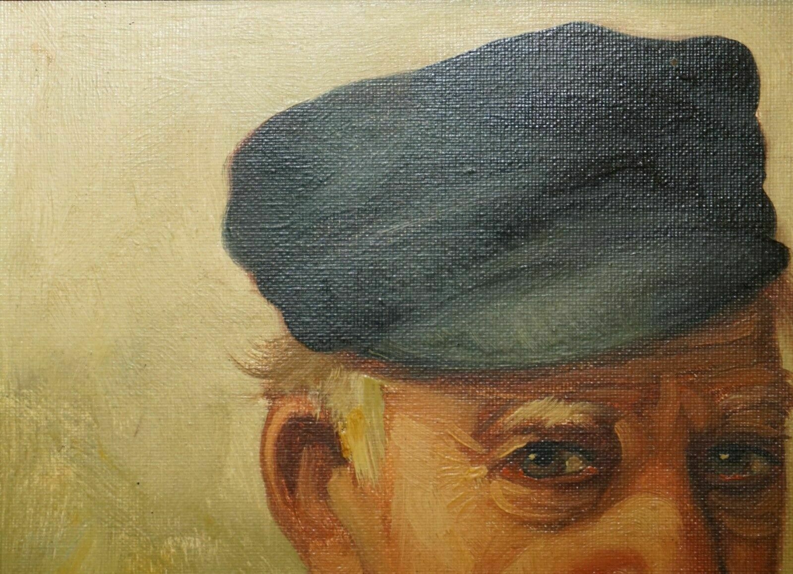 Antique Signed Dutch Oil On Canvas Painting Of Old Man Fisherman Smoking A Pipe photo 750.0
