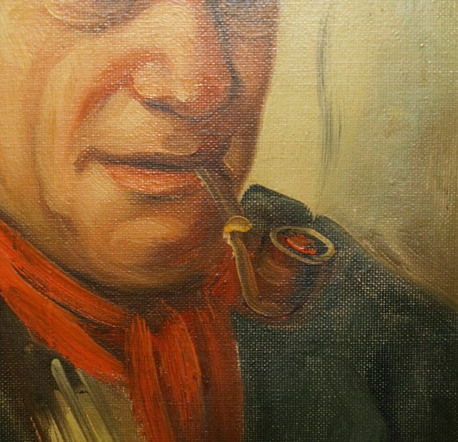 750.0 Antique Signed Dutch Oil On Canvas Painting Of Old Man Fisherman Smoking A Pipe photo