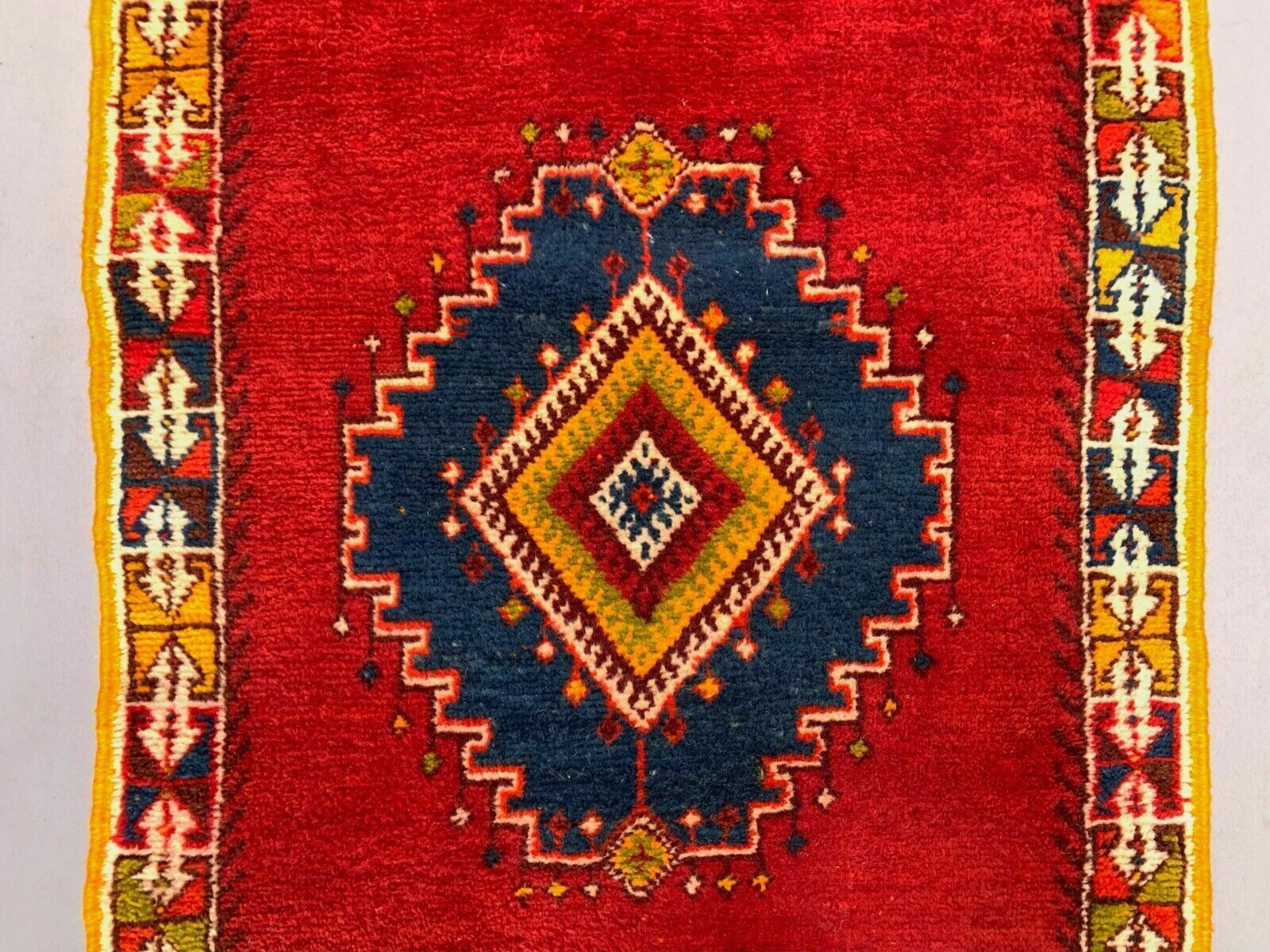 Vintage Moroccan Runner Rug 505x77 Cm Tazenacht Berber Atlas, Tribal Red, Blue photo vinterior