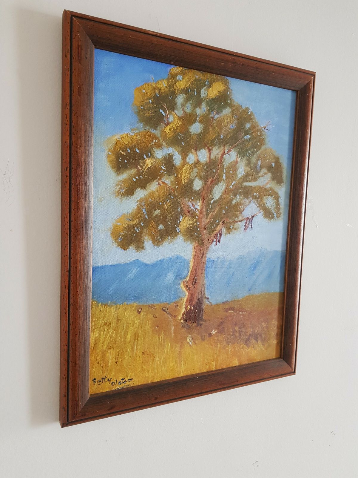 Oil On Canvas By Us Artist Betty Watson Of A Sunlit Tree photo furniture
