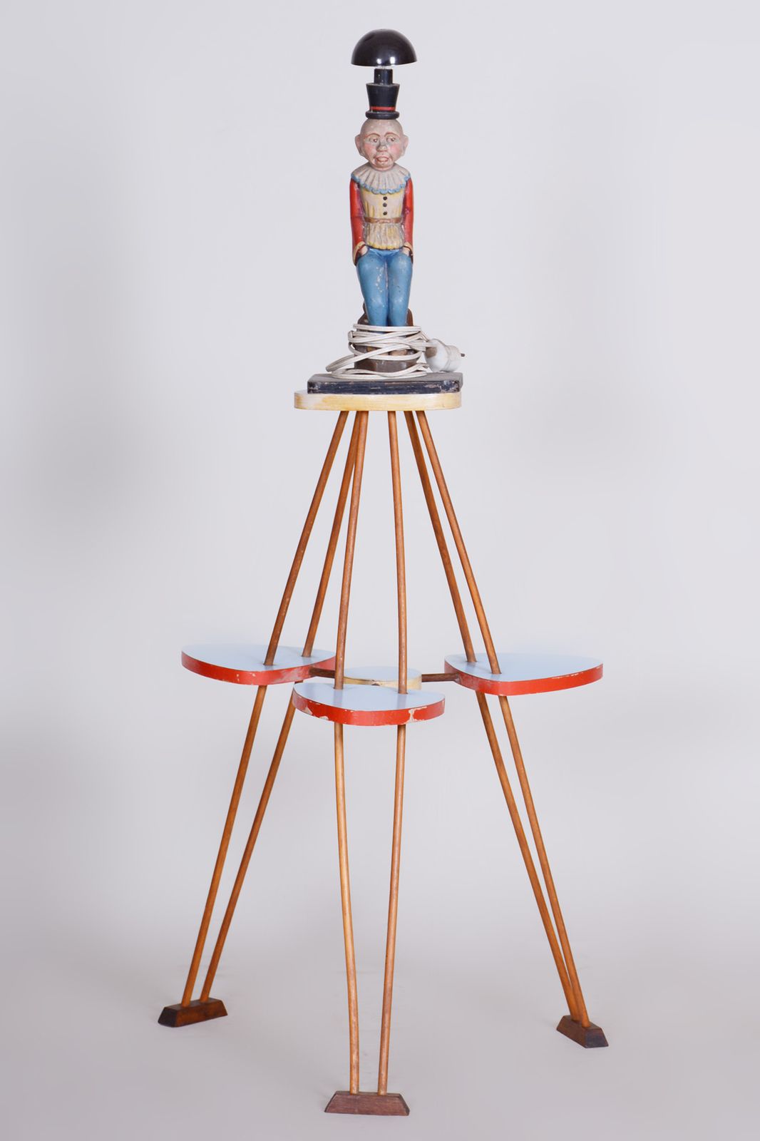 Unusual Restored Mid Century Flower Stand, Beech And Umakart, Czechia, 1950s photo furniture