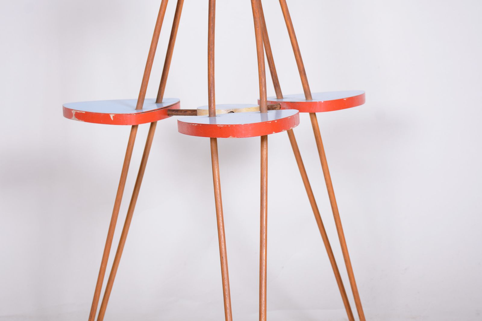 Unusual Restored Mid Century Flower Stand, Beech And Umakart, Czechia, 1950s photo for sale