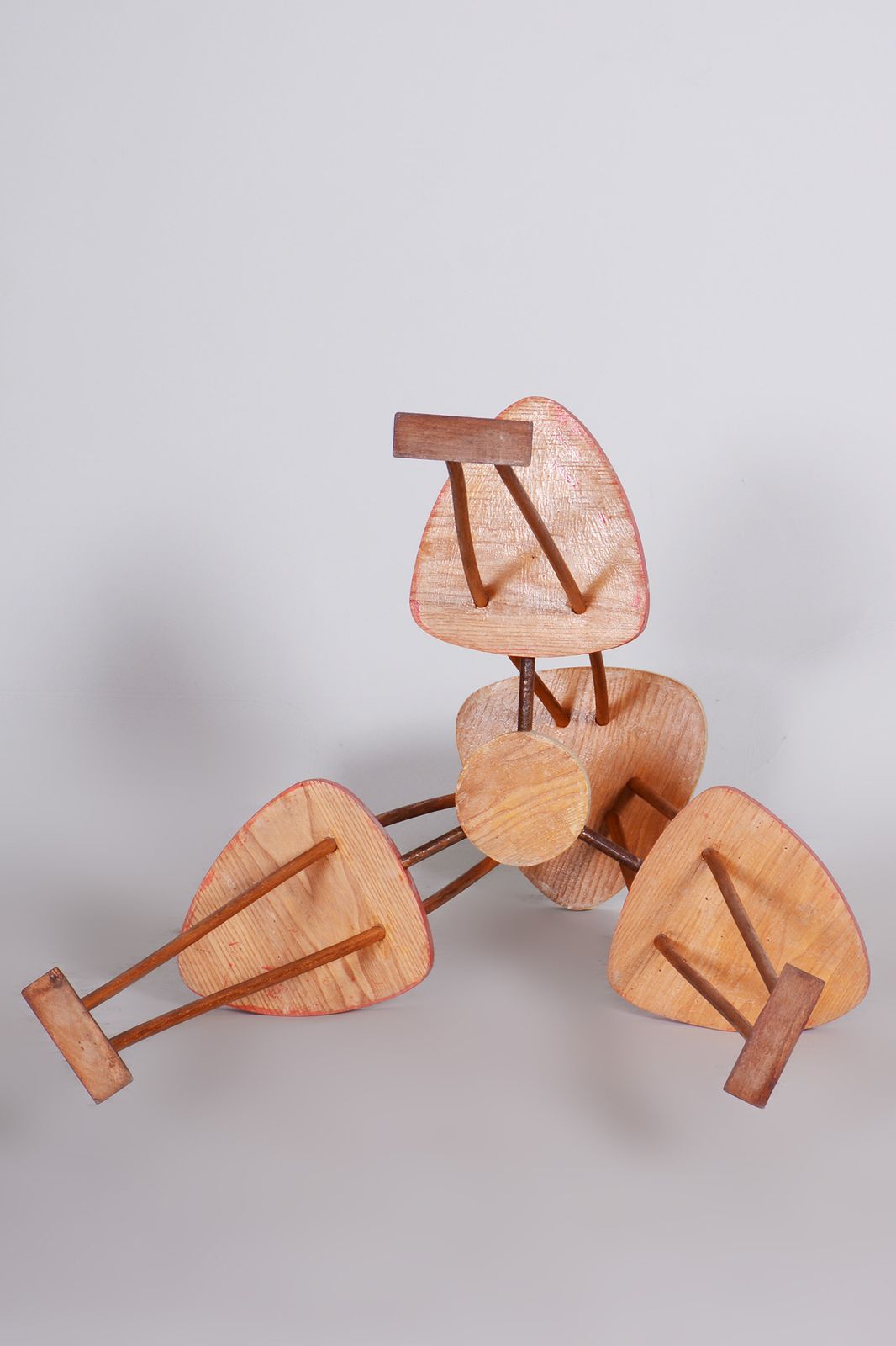 Unusual Restored Mid Century Flower Stand, Beech And Umakart, Czechia, 1950s photo Home Decor