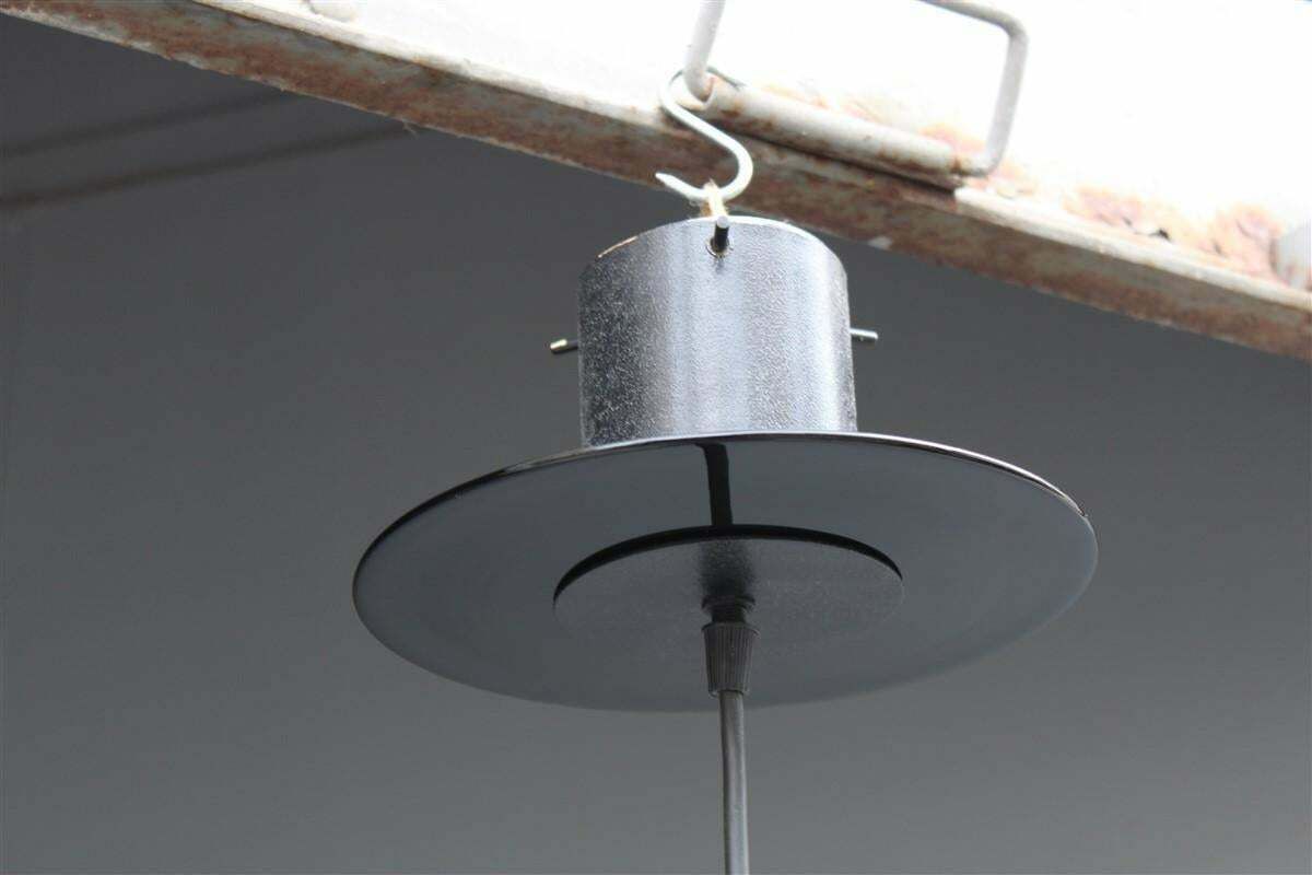 Home Decor Minimal Round Chandelier 1980 Black Murano Glass Ettore Sottsass Style photo