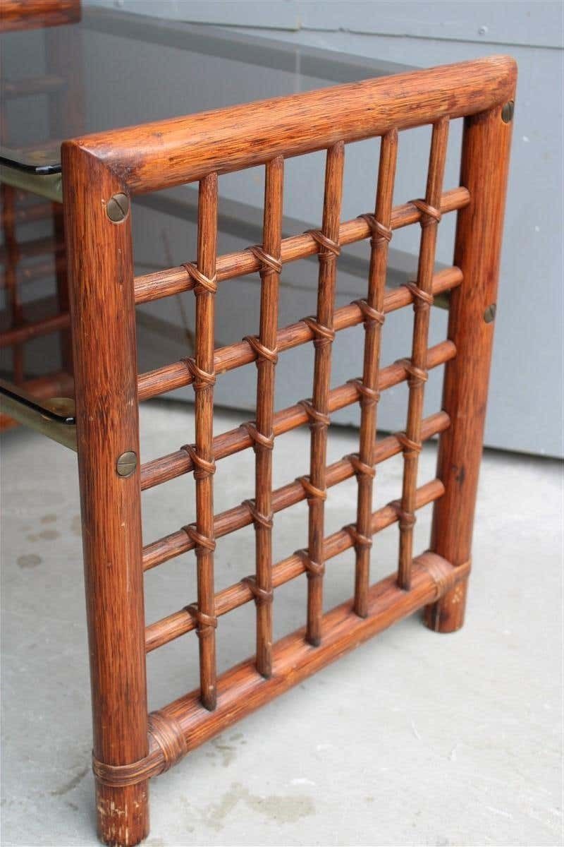 Coffee Table Afra E Tobia Scarpa Italy 1960s Bamboo Design Shelves Night Table photo for sale