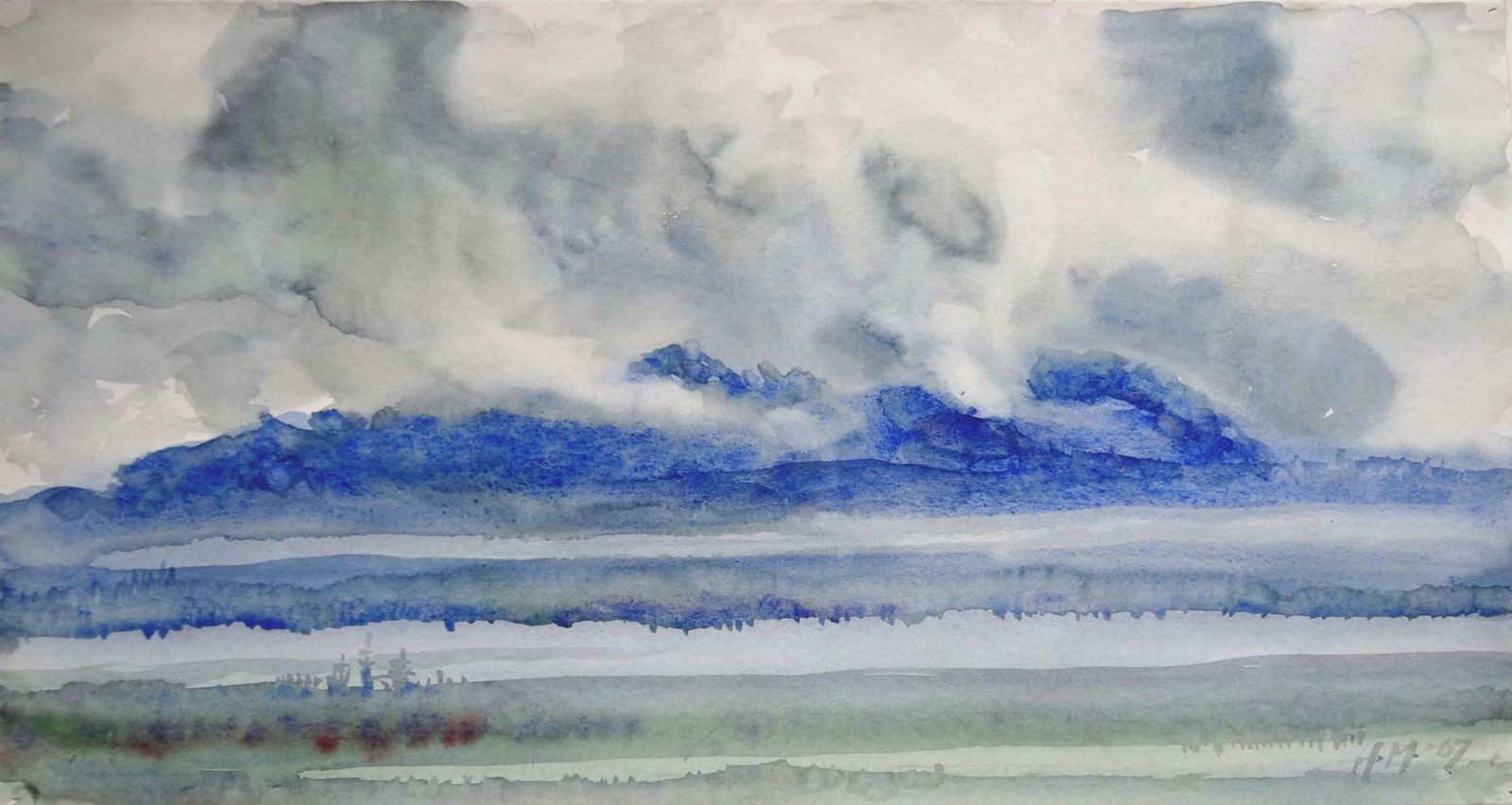Herberts Mangolds Landscape 1967, Paper/Watercolour