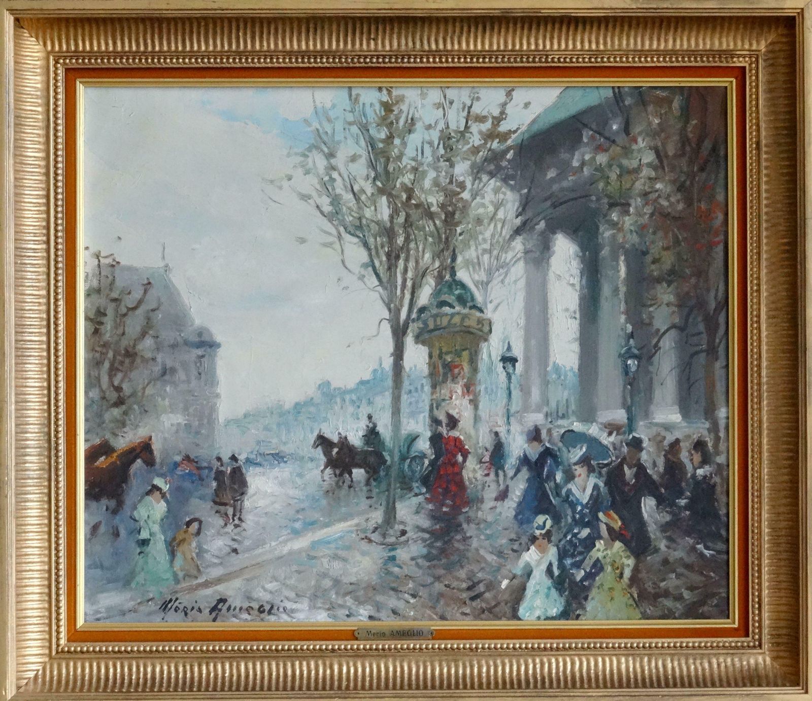 Merio Ameglio, 1897 1970 Paris, Place De La Madeleine. 1955, Oil On Canvas photo furniture