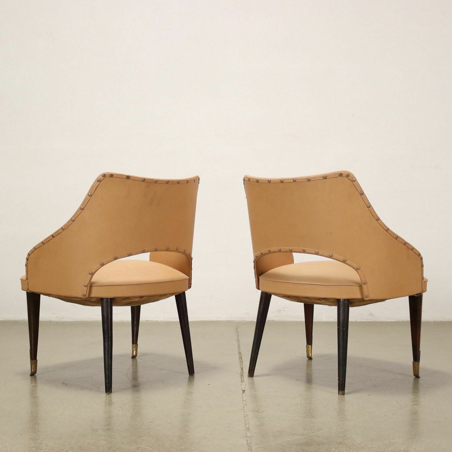 photo furniture Pair Of Armchairs Wood Italy 1950s 1960s