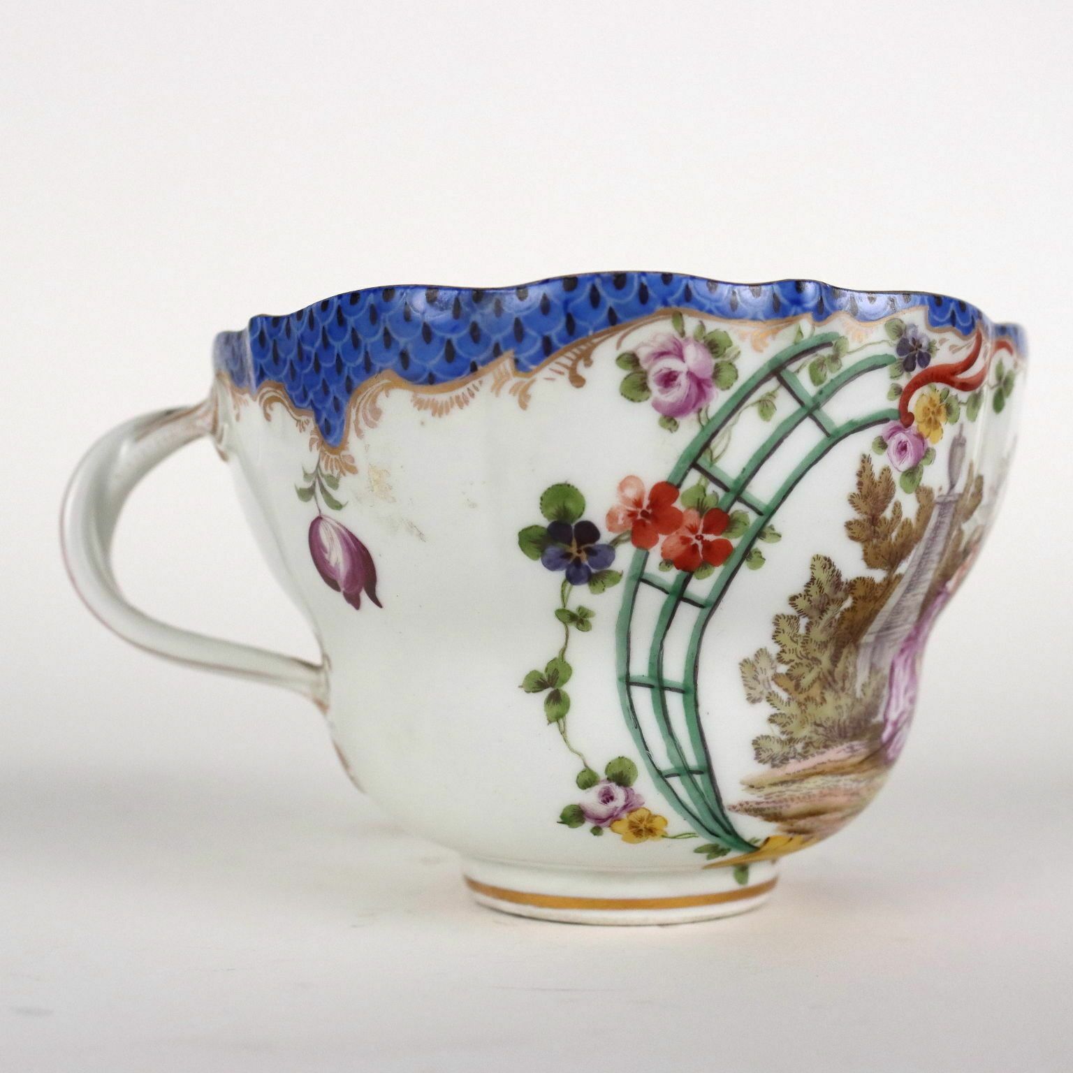 Ancient Cup Meissen Porcelain Germany '700 Saucer Ancient Ceramic photo vinterior