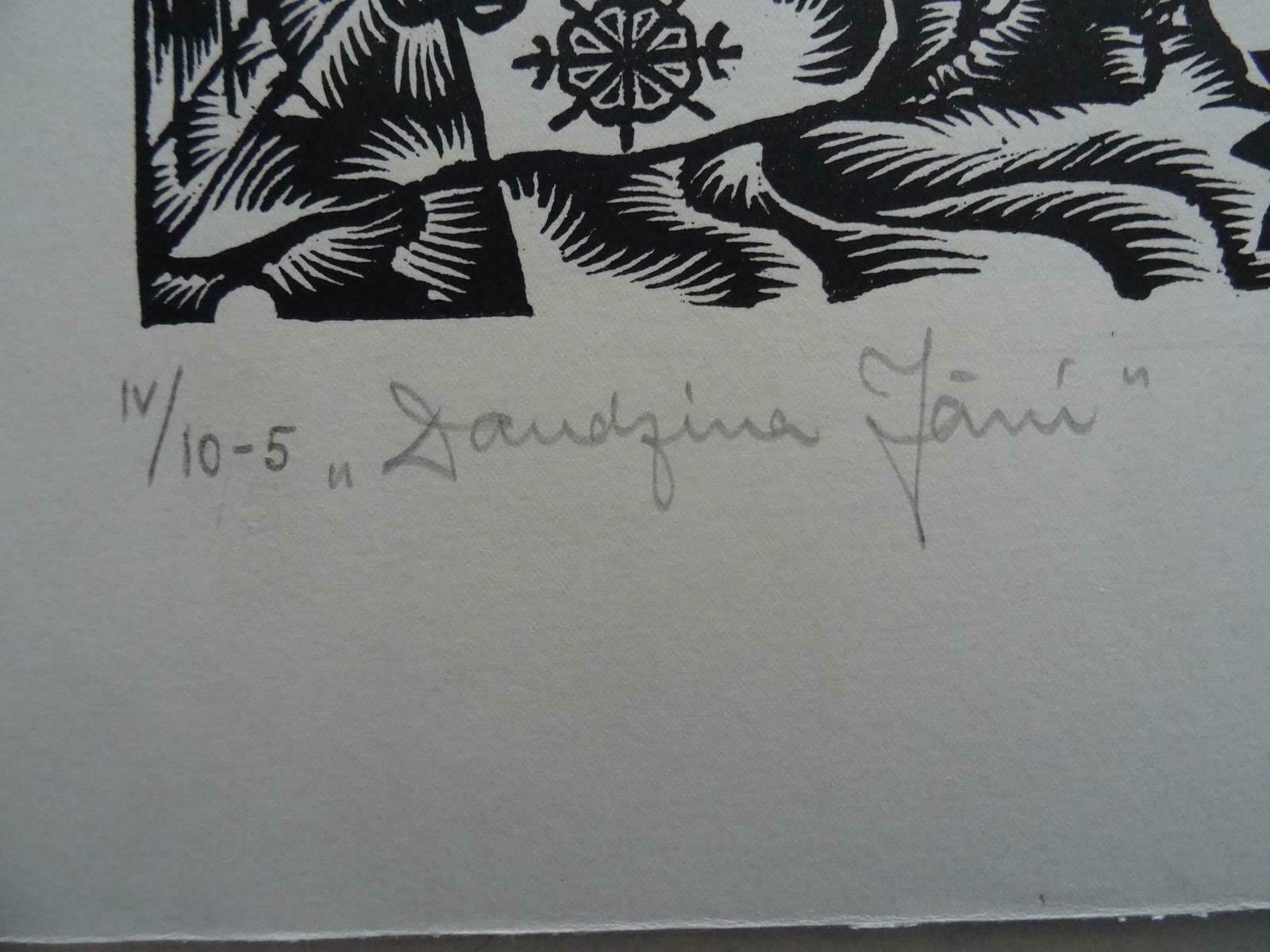 Dainis Rozkalns Janis. 1984. Paper, Linocut photo for sale