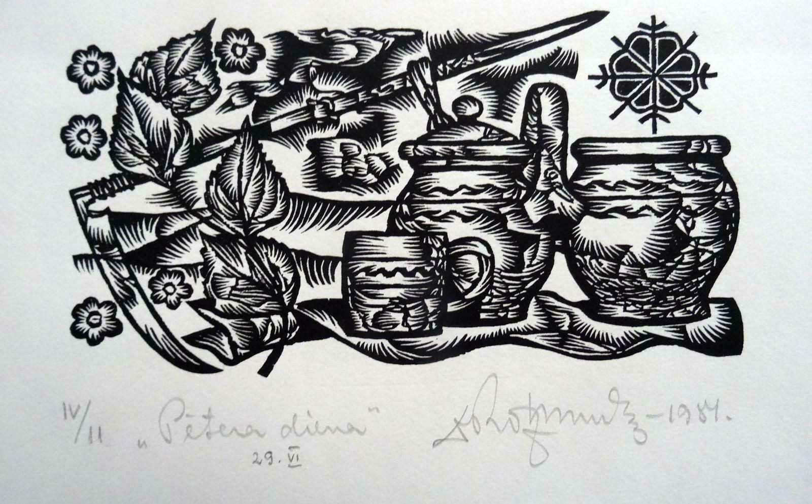 Dainis Rozkalns Peteris Day. 1984. Paper, Linocut,