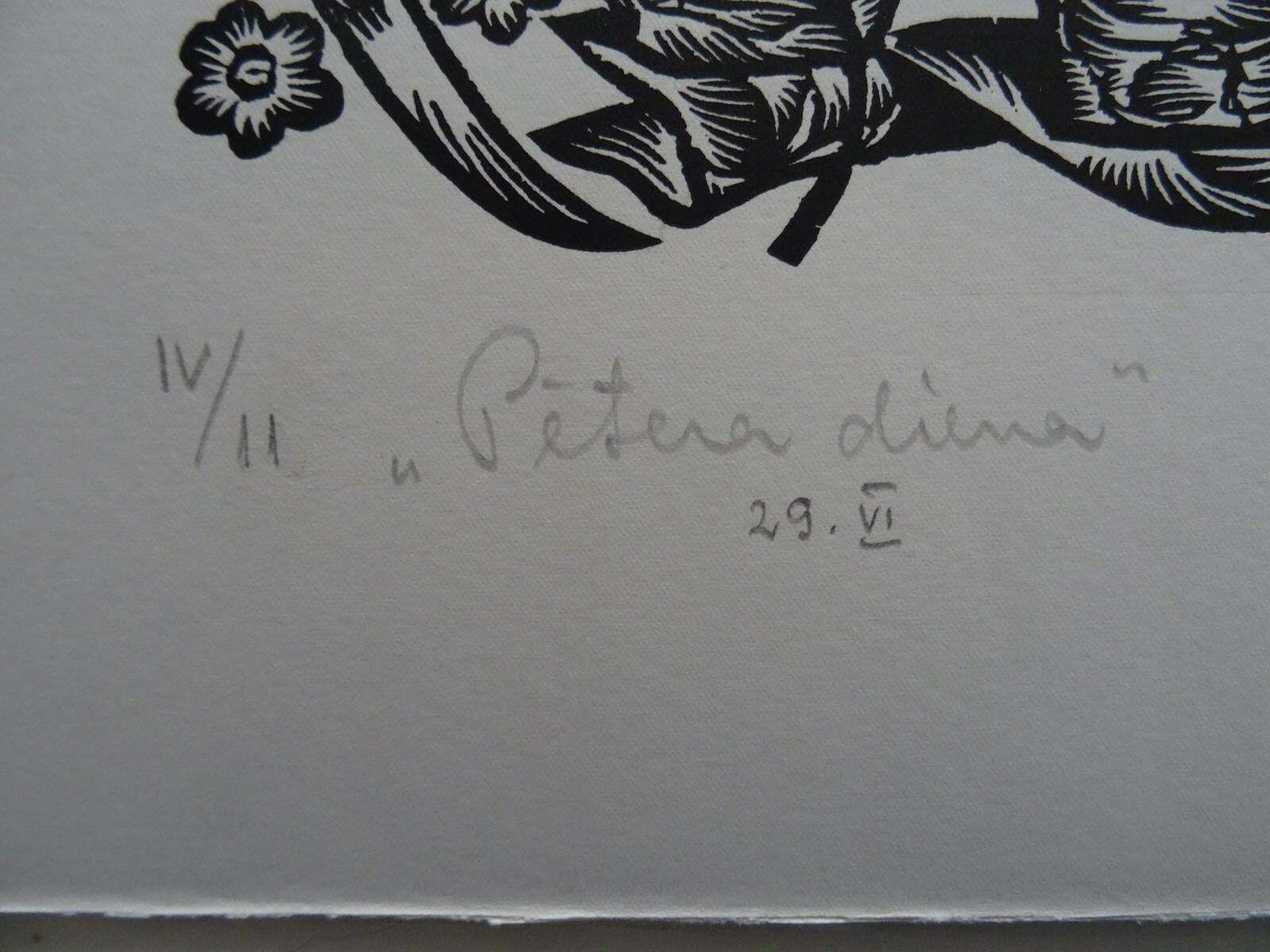 Dainis Rozkalns Peteris Day. 1984. Paper, Linocut, photo for sale