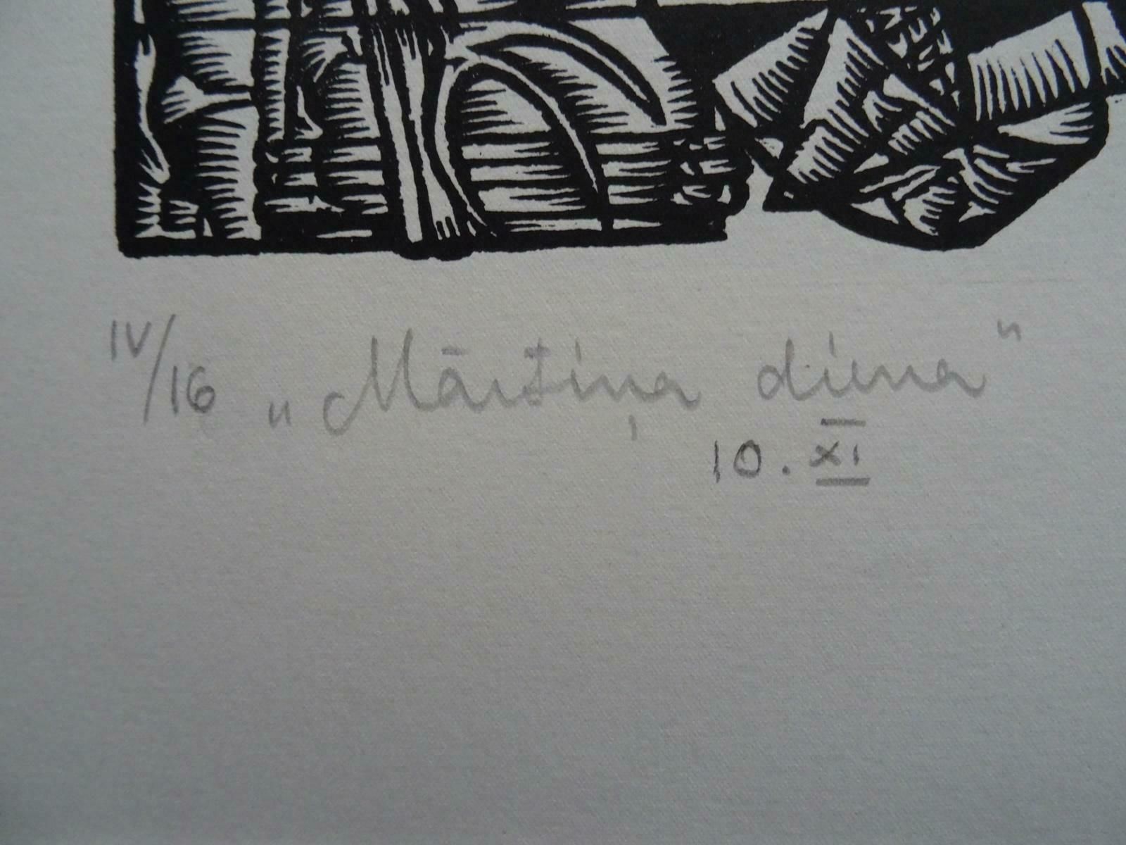 Dainis Rozkalns Martins Day. 1984. Paper, Linocut, photo furniture