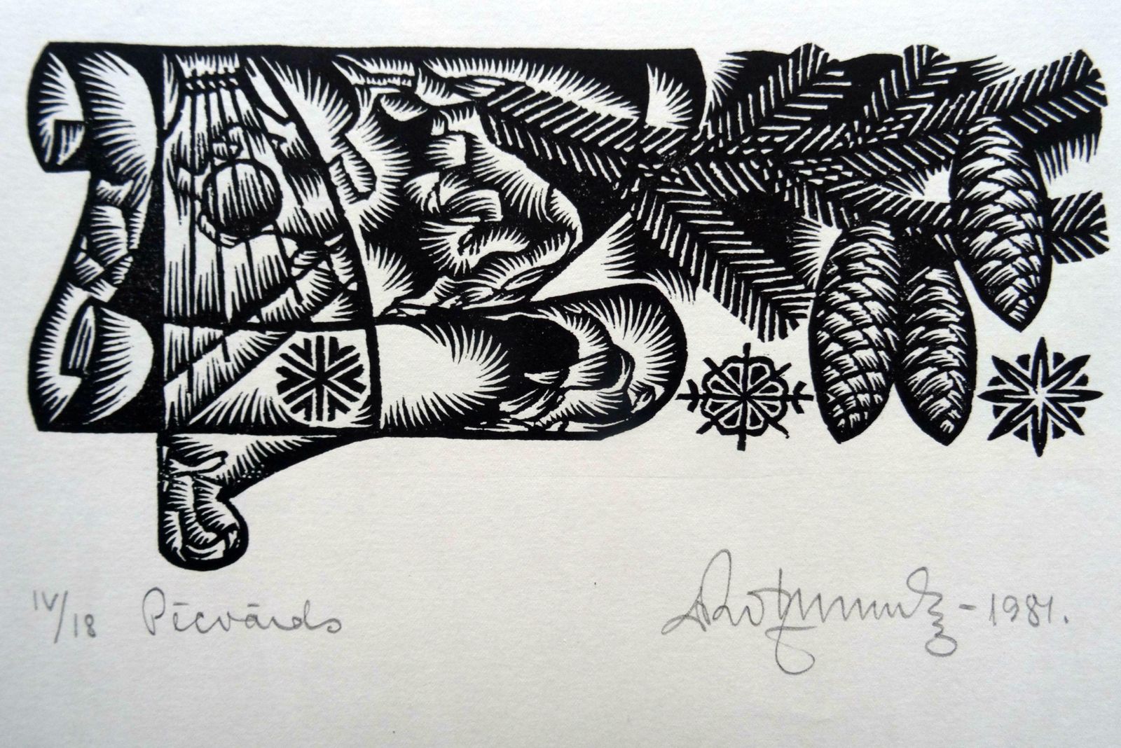 Dainis Rozkalns Afterword. Nr. 2.1984. Paper, Linocut