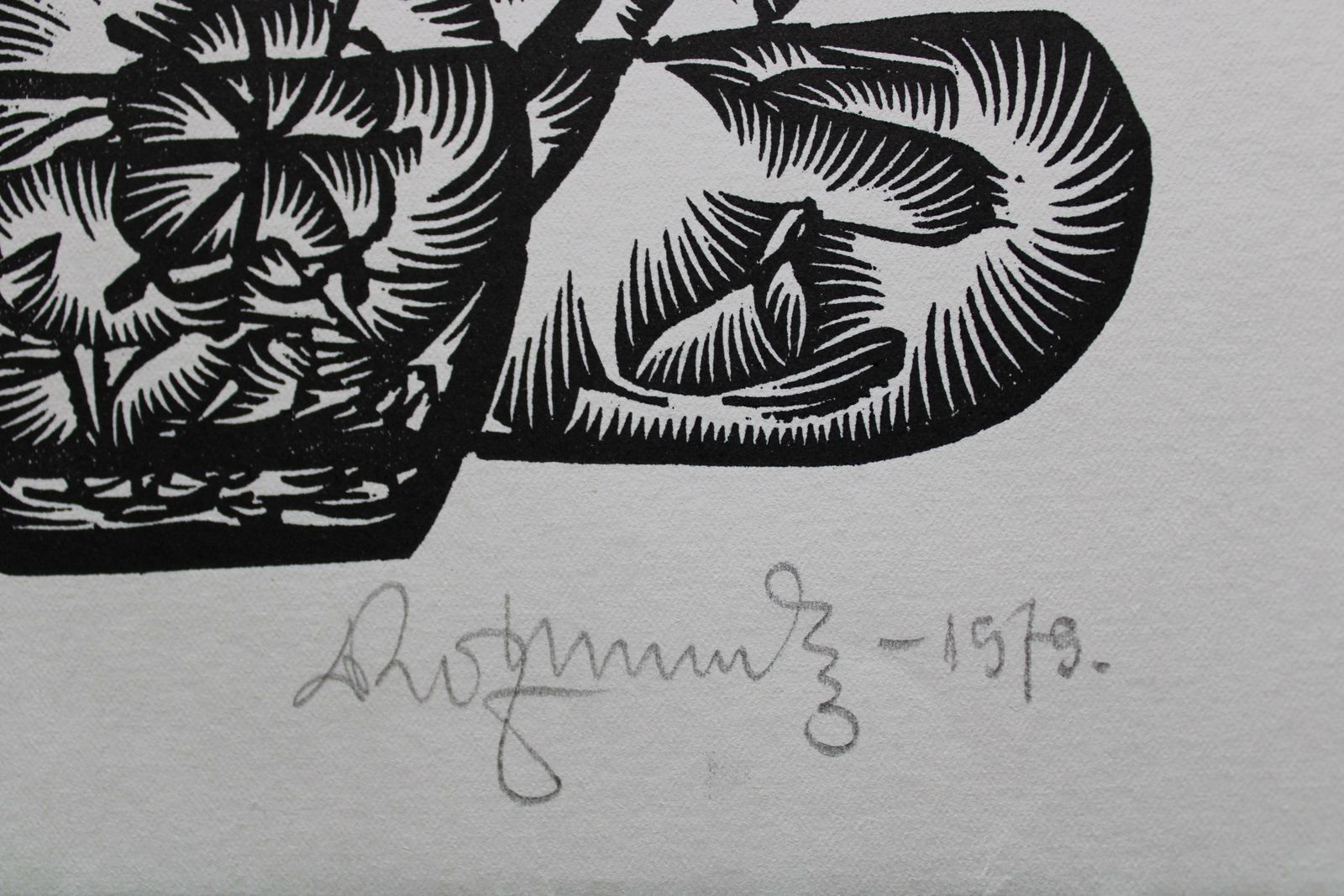 Dainis Rozkalns Intro.Nr 2. 1979. Paper, Linocut photo Art