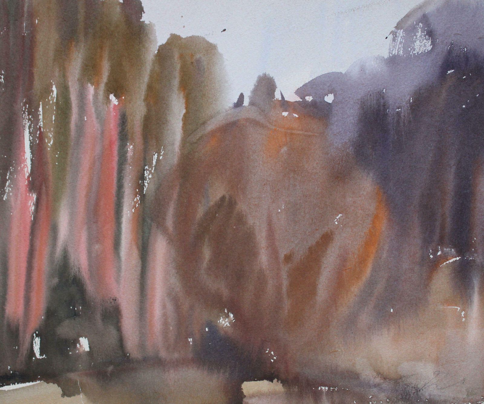 Dzidra Ezergaile Haystacks. 1960s. Two Sided. Paper, Watercolour photo furniture