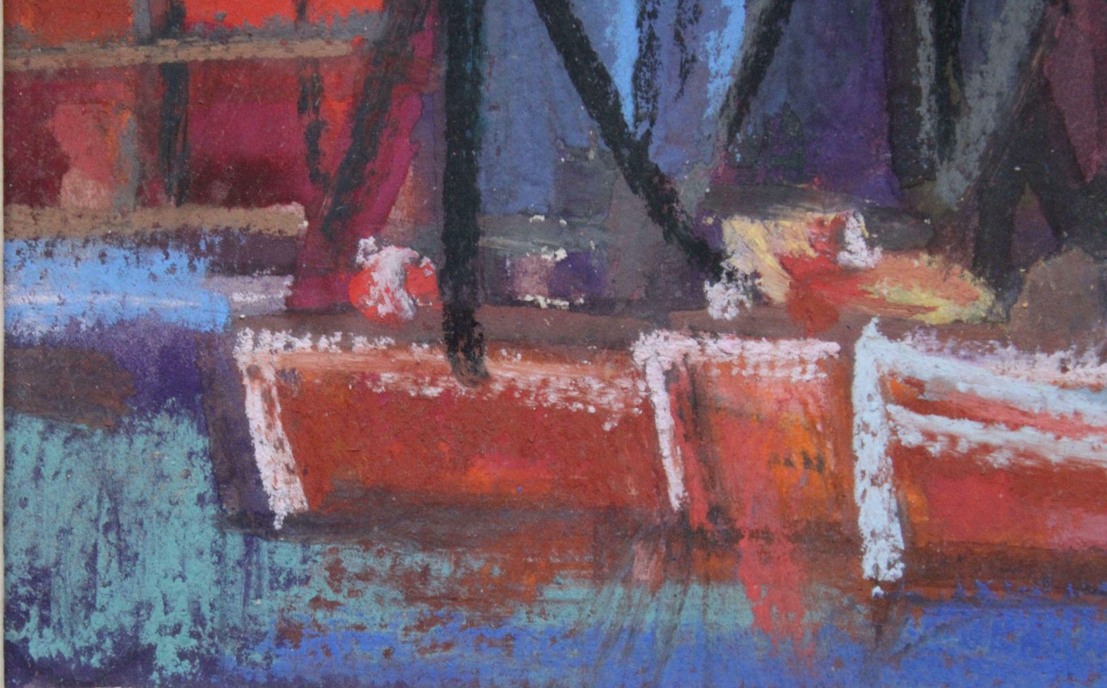 Georgs Barkans Boats. Paper/Pastel. photo Art