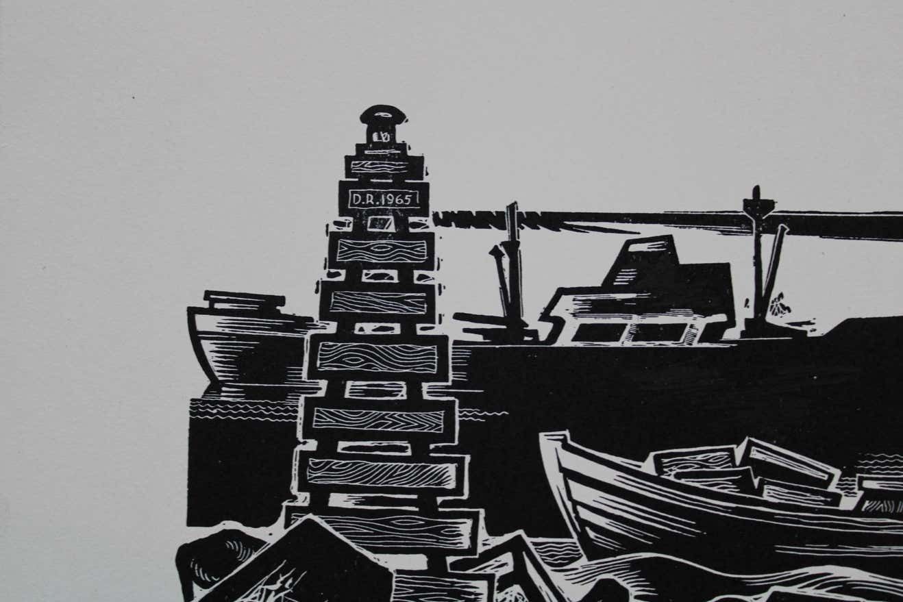 Dainis Rozkalns Meeting. Paper, Linocut, photo Art