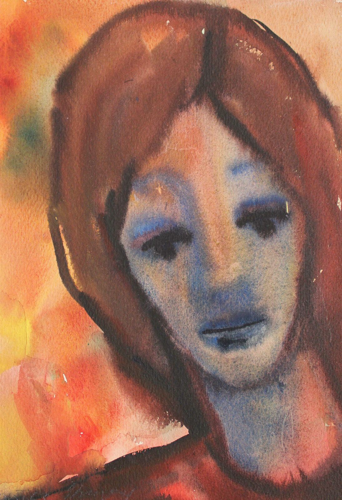 Dzidra Ezergaile Portrait. 1963, Watercolour On Paper