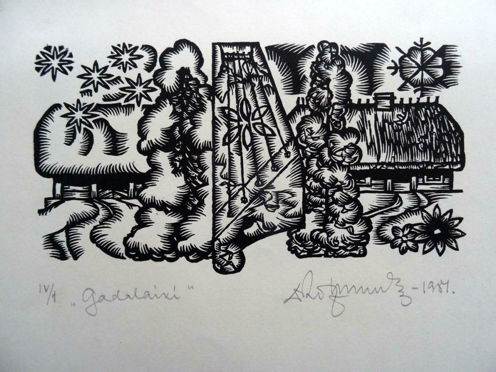 Dainis Rozkalns Seasons. 1984. Paper, Linocut 1984