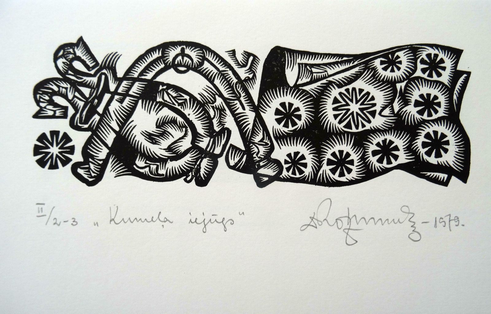 Dainis Rozkalns A Foal's Harness. 1979. Paper, Linocut