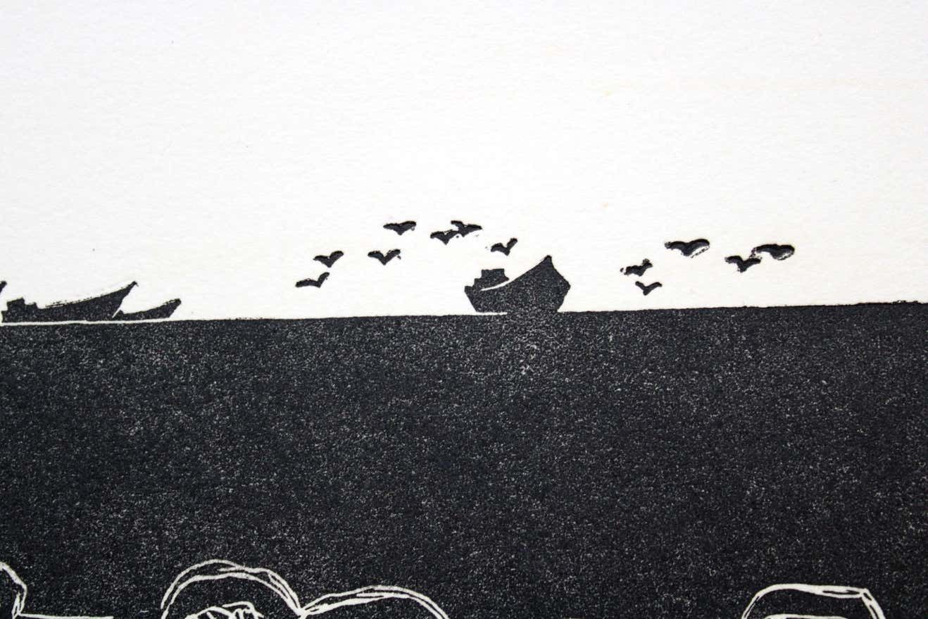 Dainis Rozkalns Calm Sea. Paper, Linocut, photo 174.0