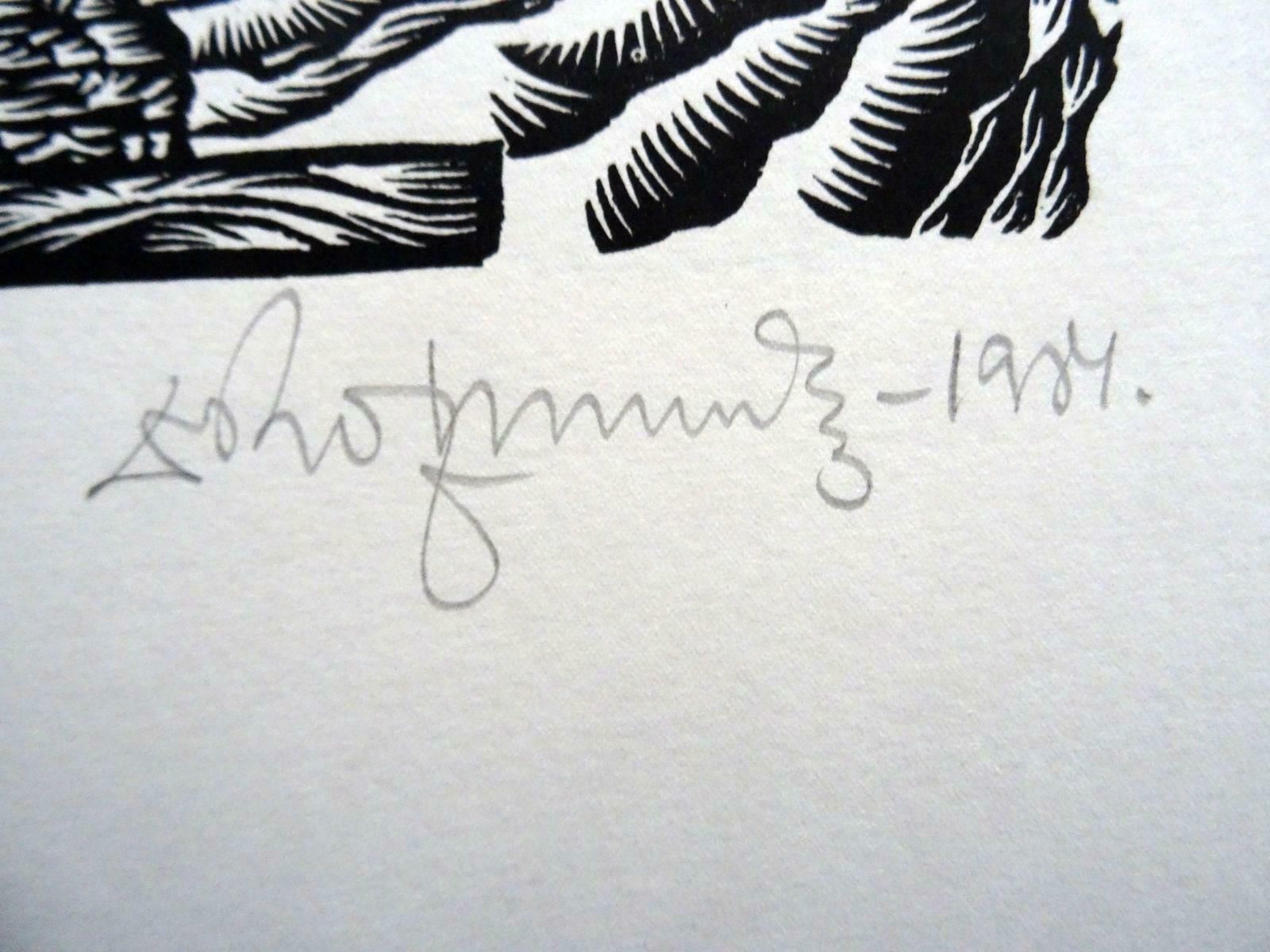Dainis Rozkalns Day Of Ashes. 1984. Paper, Linocut, 1984 photo furniture