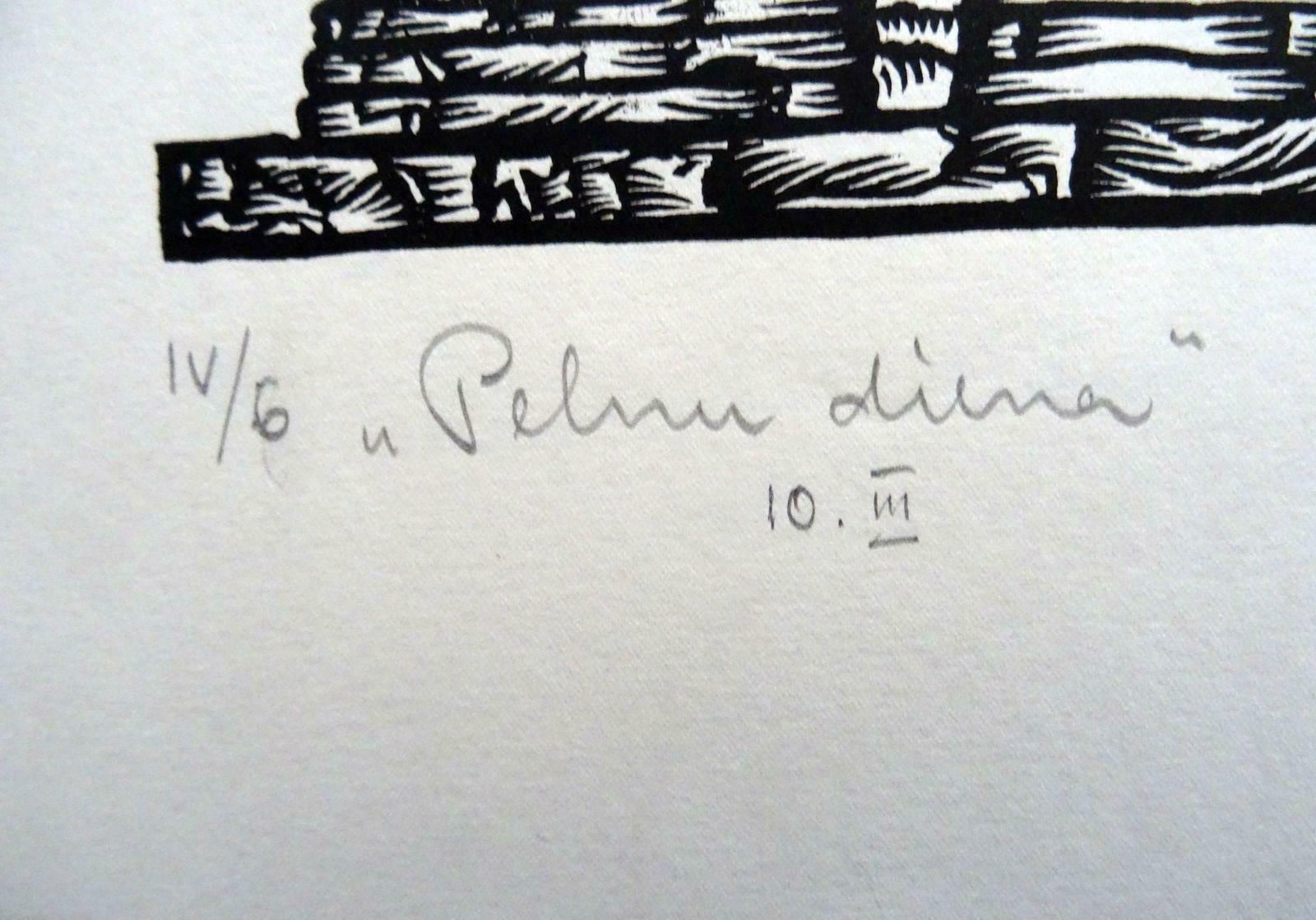 Dainis Rozkalns Day Of Ashes. 1984. Paper, Linocut, 1984 photo for sale