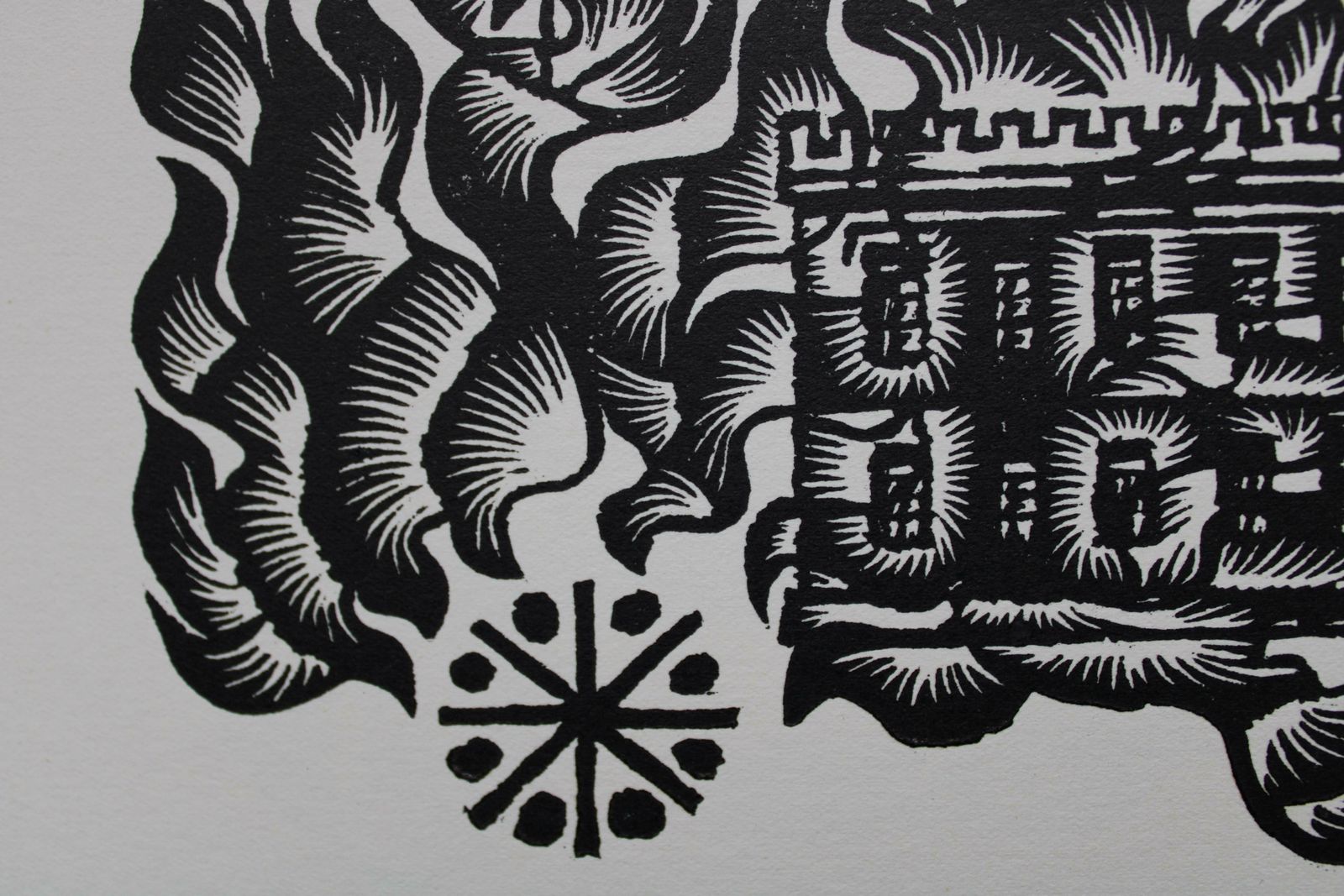 Dainis Rozkalns A Fight Against The Lords. 1982. Paper, Linocut, photo furniture