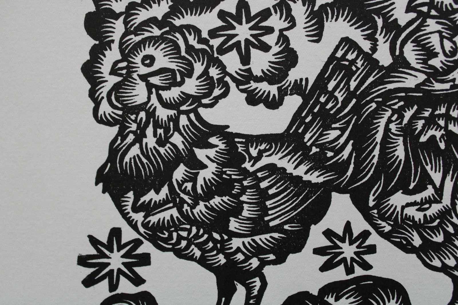 Dainis Rozkalns A Flock Of Poultry. 1979. Paper, Linocut, 25x34 Cm photo furniture