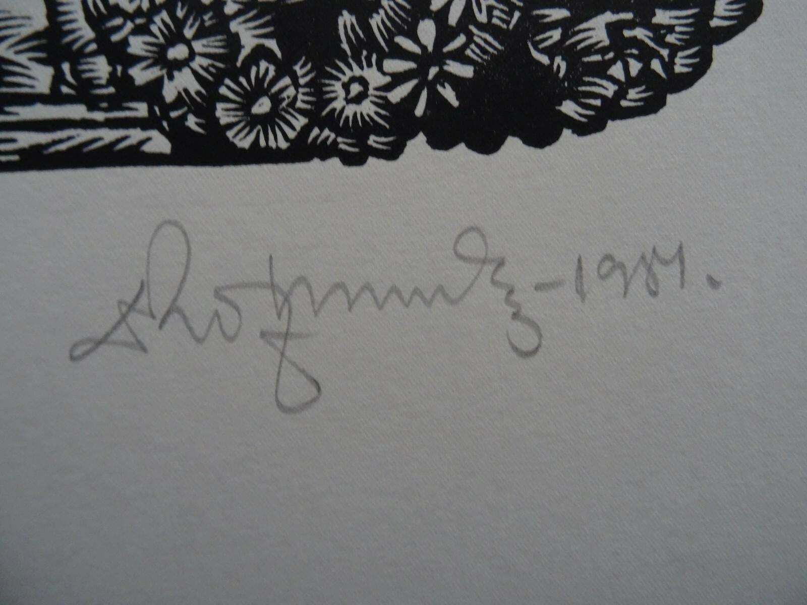 Day Of Solstice 1984 Paper Linocut photo for sale