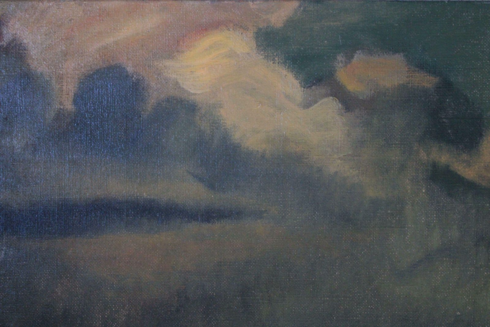 Jekabs Bine Afternoon. Workers With Lorry By The River. Oil On Canvas photo buy