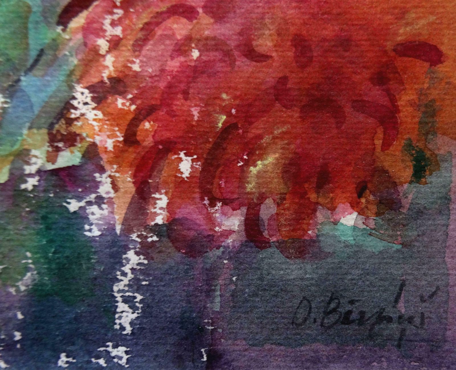 Oskars Berzins Asters. 1993. Paper, Watercolour, 1993 photo furniture