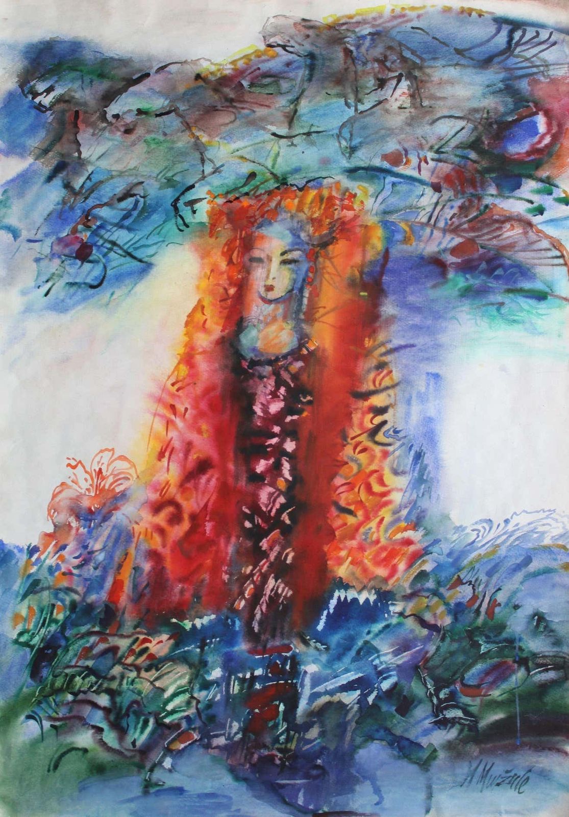 Malda Muizule Youth. Paper/ Watercolour.