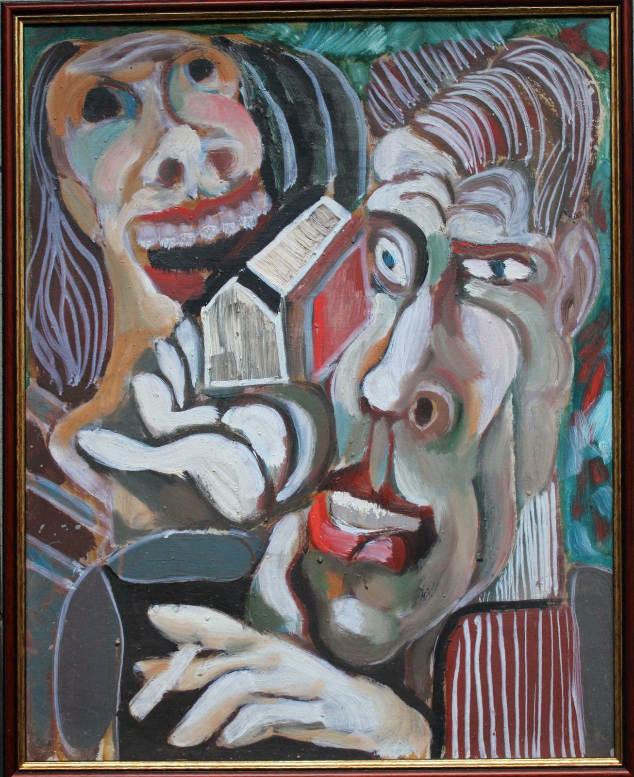 Vladimir Glushenkov Flirt. 1970. Cardboard, Mixed Media Art, photo Art
