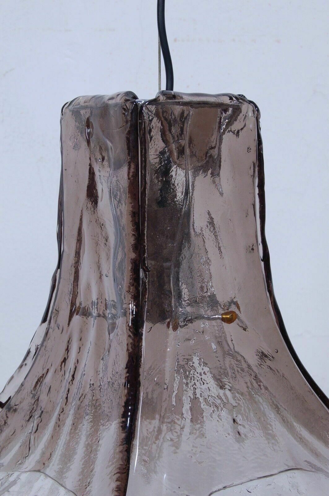 Chandelier Design Carlo Nason Flower Series For Mazzega Vetro Murano 70s Black photo 1103.0
