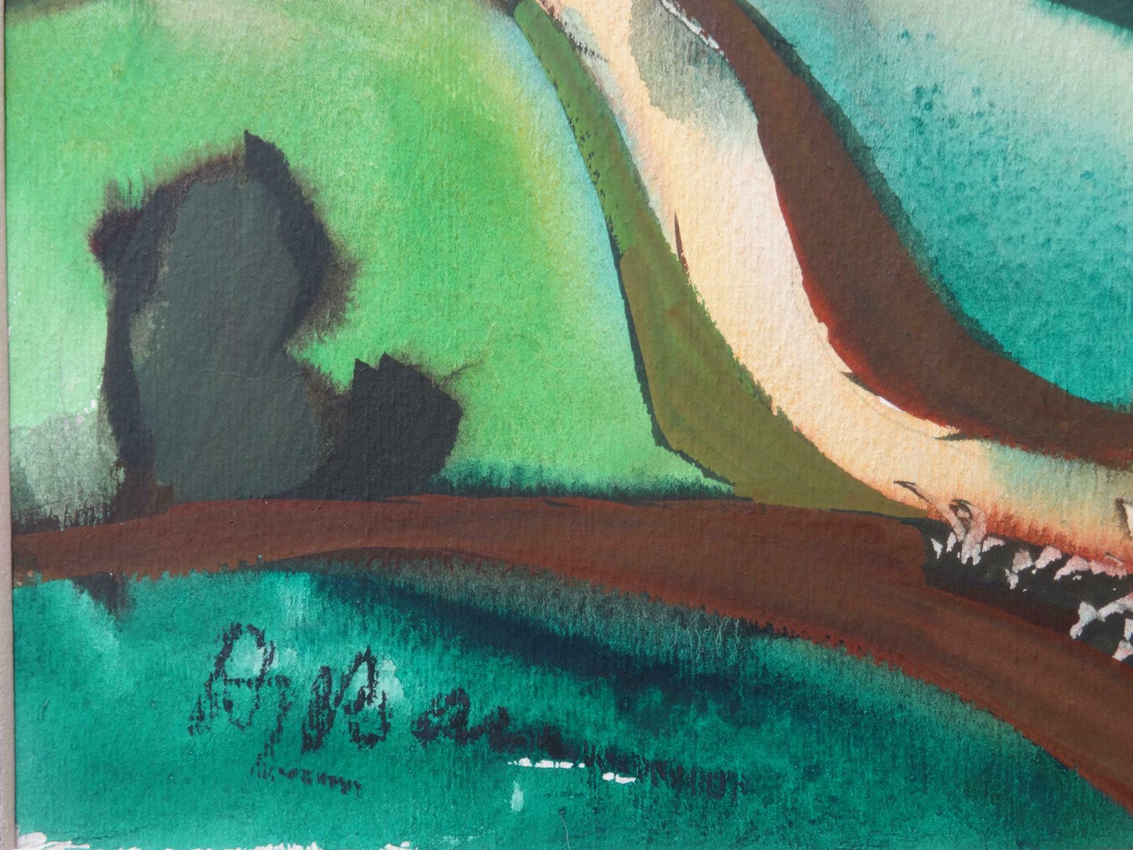Dzidra Bauma Countryside. 1990. Paper, Watercolour, photo furniture
