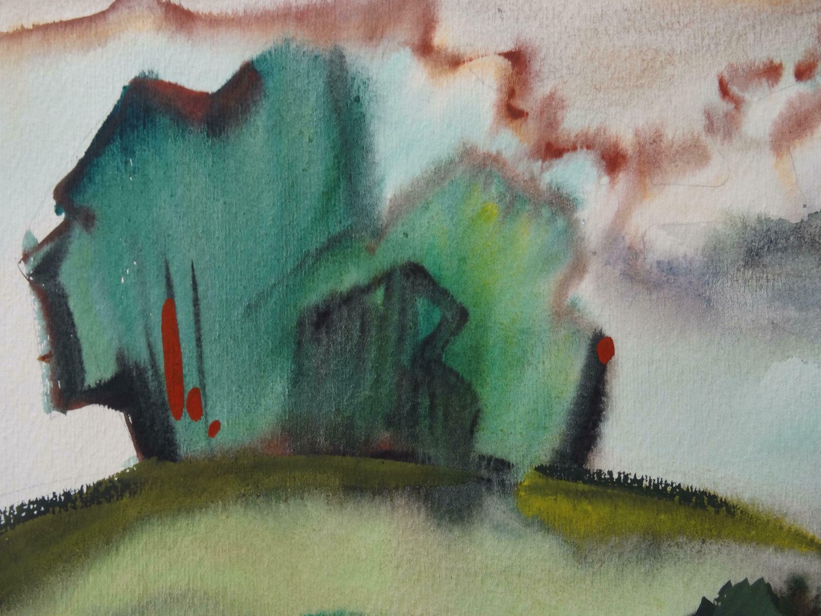Dzidra Bauma Countryside. 1990. Paper, Watercolour, photo for sale