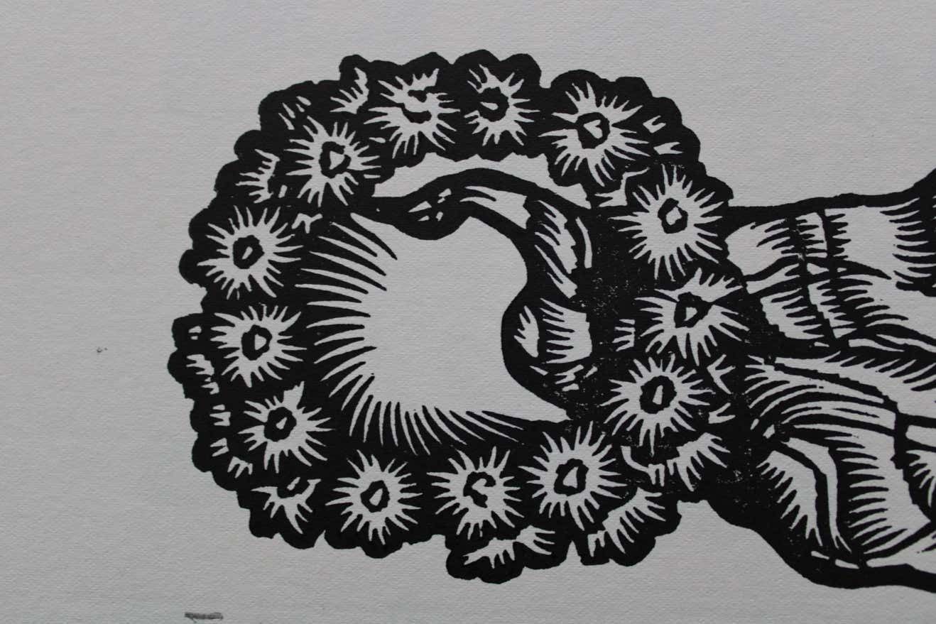 Dainis Rozkalns Herdsman's Clothes And Adornment. 1979. Paper, Linocut photo Art