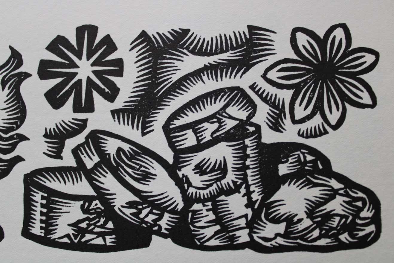 Dainis Rozkalns Village Herdsman. 1979. Paper, Linocut, photo for sale