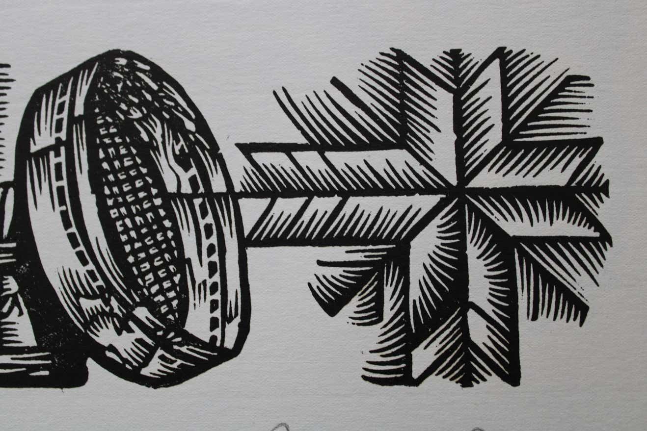 Dainis Rozkalns Care And Nurturing Of The Foal. 1979. Paper, Linocut photo furniture