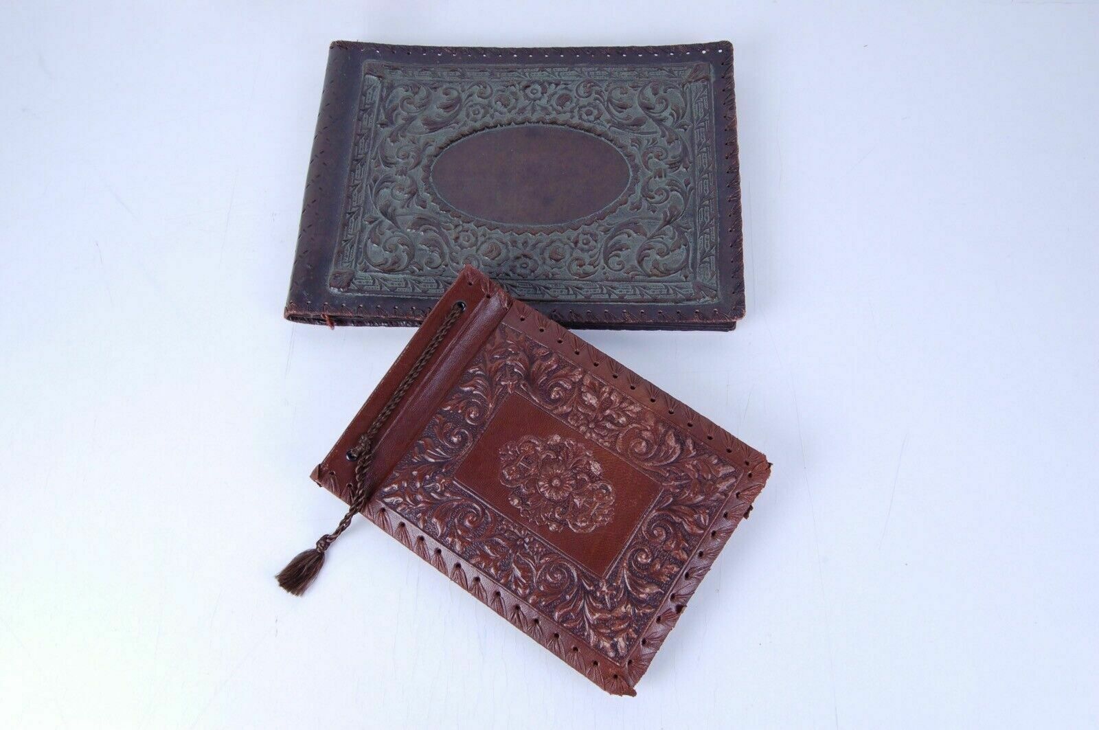 Pair Of Antique Leather Photo Frames, Early 1900s
