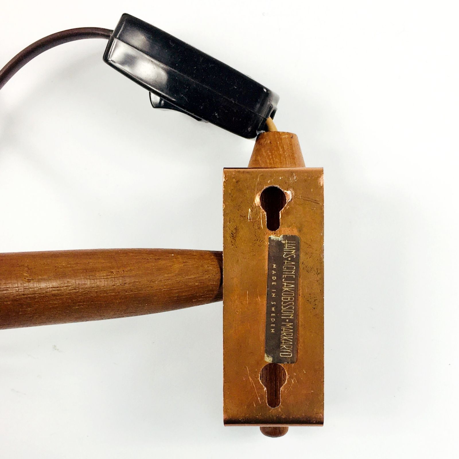 photo vintage Scandinavian Copper & Teak Wall Lamp Model S 1718 By Hans Agne Jakobsson, Sweden, 1960s