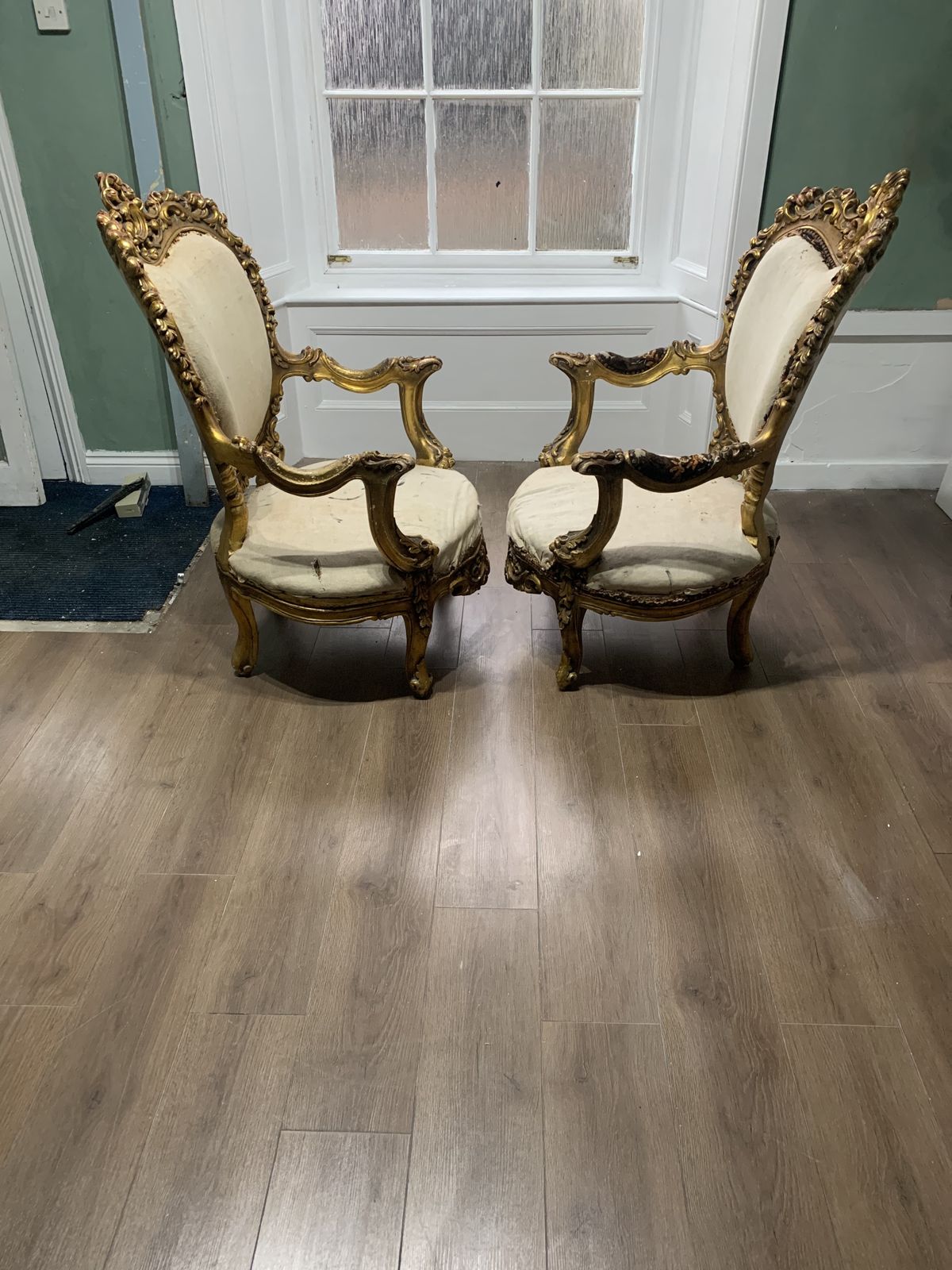 A Pair Of Rococo Gilt Wood Arm Chairs photo furniture
