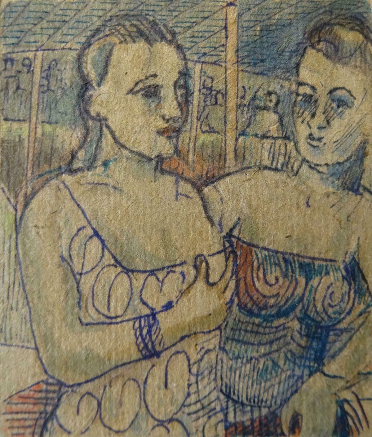 Adolfs Zardins From The Circus. Cardboard Mixed Media Art