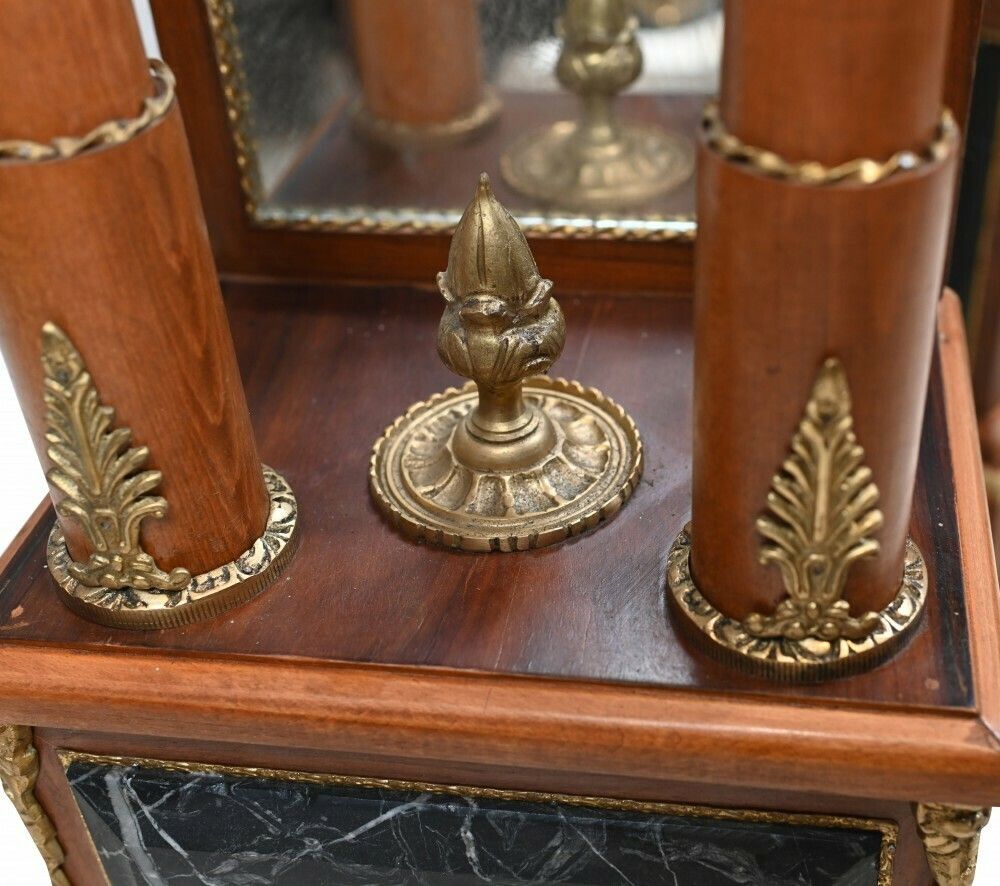 Pair French Empire Marble Pedestal Stands Table Columns Mirrored Supports photo buy